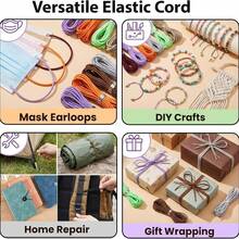 1pc 5yd 2mm Multi-Color Elastic Bead Cord, Stretchable Jewelry String | 2.5" Wide, Soft & Durable, Easy To Knot. Suitable For Keychains, Journal Binding, Bracelet Making Kits, Colorful Accessory Sets - Multiple Styles - View 5