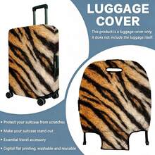 1PC / Flat Print Design / Luggage Protective Cover (Only Luggage Protective Cover, Not Including Luggage) / Suitable For 20 To 28 Inch Luggage / Made Of Thickened Fabric / Essential Accessory For Your Travel And Checked Luggage. - Multicolor - View 13