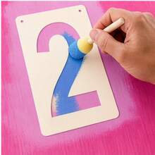 11pcs 10 Inch Large Cream White Number Painting Stencils Reusable PET Plastic Templates For Wood Signs Wall Fabric Canvas DIY Crafts - Sets - View 6
