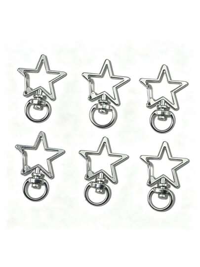 10/20/30pcs Five-Pointed Star Keychain Hooks, Metal Star Rotating Spring Clasp Key Chain Hooks, For DIY Creative Keychain Spring Clasps, Cute Keychain Clips, Suitable For Wrist Bags, Card Holders And Photo Keychains
