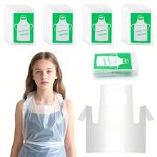 80pcs Disposable Aprons For Kids, Painting Aprons, Cooking Aprons, Art Aprons, Suitable For Children Aged 4-10, Ideal For School Activities, Birthday Parties And Art Projects - Multicolor - View 2