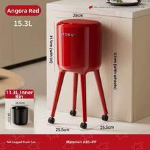 1pc Home Waste Storage Organizer, UFORU Tall Press Lid Trash Can, High Body Dual Bucket Design With 360° Rolling Casters, Large Capacity Movable Garbage Bin For Kitchen Household Daily Use - Multicolor - View 13