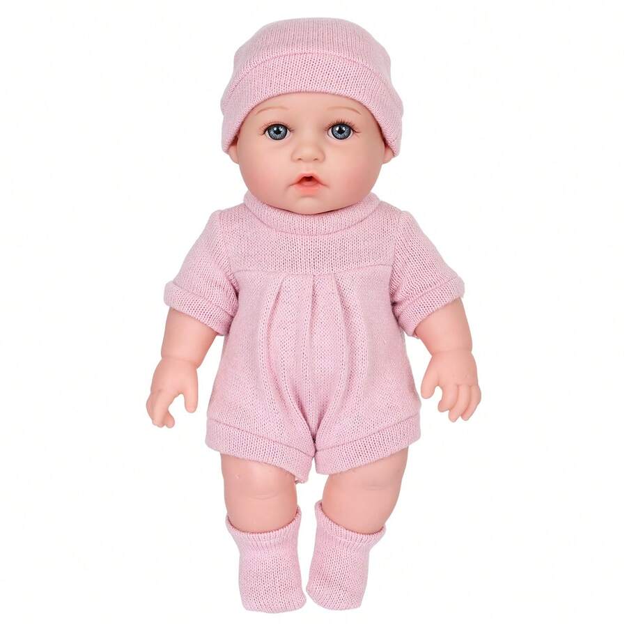 12 Inch Reborn Doll With Fashionable Cute Exquisite Pink Outfit, Suitable For Children 3 Years And Above (Includes Doll) - Pink - View 1