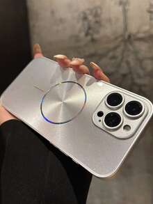 奢華亮面 CD 圖案極光矽膠手機殼，兼容磁吸無線充電，適用於 iPhone 18 Pro Max、18 Pro、18、17 Pro Max、17 Pro、17、16 Pro Max、16 Pro、16、15 Pro Max、15 Pro、15、14 Pro Max、14 Pro、14、13 Pro Max、13 Pro、13 - 銀色 - 查看 2