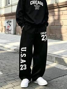 Men's Spring/Autumn Casual Fashion Straight Leg Long Pants Outdoor Sports Minimalist - Black - View 1