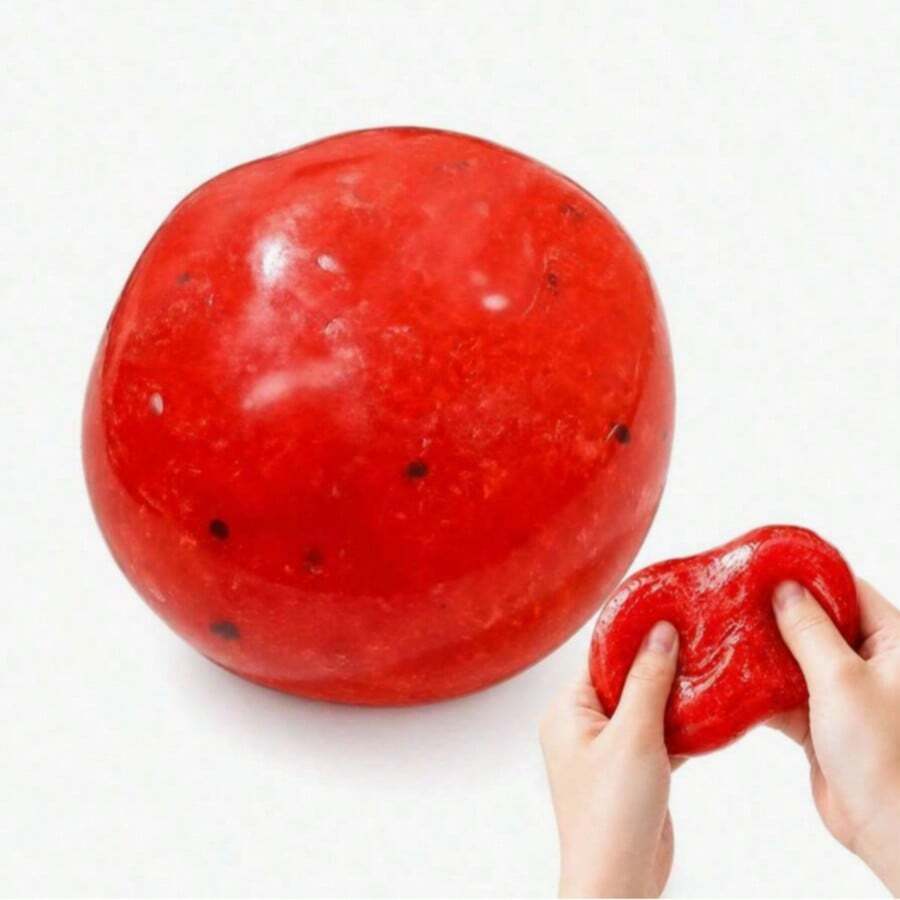 1 Peça Bola Macia em Formato de Melancia, Bola de Alívio de Estresse com Textura de Raspadinha de Melancia, Brinquedo Fidget para Gerenciamento de Ansiedade na Mesa do Escritório, Colecionável Criativo para Festa Temática, Bola de Estresse Crocante Tipo Gelatina - Multicolorido - Visão 1