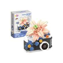 Vintage Floral Camera Micro Particle Building Blocks Set, DIY Floral Camera Assembly Model, Creative Desktop Decor, Stress Relief Building Toy, Birthday Valentine's Day Holiday Gift - Multicolor - View 8