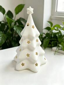 Christmas Tree-Shaped Lampshade, Nightlight Cover, Holiday Decoration, Star-Cutout Ambient Light Shade; Minimalist 3D-Printed Christmas Tree Lampshade-A Creative Tabletop Ornament For The Bedroom. - Multicolor - View 7