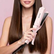 LUYAO Pelurus Rambut Wanita untuk Meluruskan Gaya Rambut, Alat Pelurus Rambut Datar Lebar, Pelurus Rambut Profesional Salon dengan Pengontrol Suhu - Berwarna merah muda - View 12