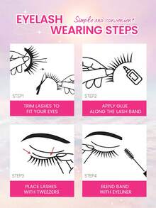 MAANGE 10 Pairs Natural Messy Cat Eye False Eyelashes, Thin Lash Stem, Create Cat Eye Makeup Look, Long And Slender, Soft And Natural, Strip False Eyelashes - Multicolor - View 10