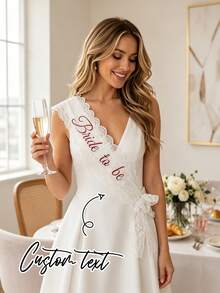 Custom Bride To Be Lace Sash, Embroidered Bridal Shower Sash, Custom Thread, Lace Sash For Wedding, Bachelorette Party Sash, Hen Party Bride Gift, Gift For Wedding, Party. - Multicolor - View 3