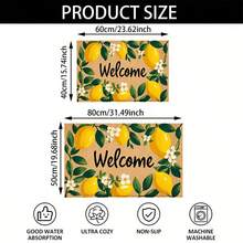1pc Fresh Lemon Print Design Microfiber Bath Rug,Non-Slip & Soft Bathroom Mat,Welcome Doormat,Water Absorption Mat,Machine Washable,Low Pile,TPR Backing,Knit Fabric,ForBedroom,Kitchen,Entryway,Indoor Use,Accessories & Home Decor,Perfect New Home Gift - A - View 3