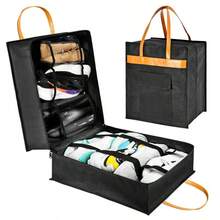7-Piece Shoe Storage Organizer With Carrying Handles, Portable Shoe Rack For Travel Trips, Large Capacity Space-Saving Shoe Bag Set For Home Gym Closet Organization And Weekend Getaways - Multicolor - View 7