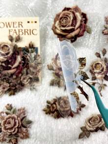 16入復古藝術玫瑰花卉貼紙，手帳DIY拼貼裝飾相簿貼紙 - 布料開出花 - 查看 4