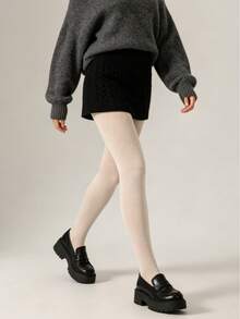 1 Pair Women's Solid Color Tights, Multiple Colors Available, Butt-Lifting Shaping, High Elasticity, Anti-Slip Sole, Suitable For Daily Commute, Dating, Shopping, Campus Wear - Multicolor - View 8