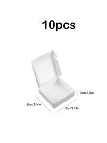 5/10/30pcs White Small Gift Boxes With Transparent Display Window, Suitable For Jewelry, Soap, Candy Packaging, Handmade Paper Boxes, Decorative Flat Gift Boxes, Can Be Used For Gifts, Handicrafts, Wedding Parties And Bridal Showers - White - View 9