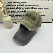 1pc Letter Street Polyester Embroidered Decor American Heavy Embroidery Distressed Baseball Cap Spring Summer New Sun Protection Outdoor Casual Washed Vintage Duck Bill Hat Spring Summer Autumn Winter - A - View 8