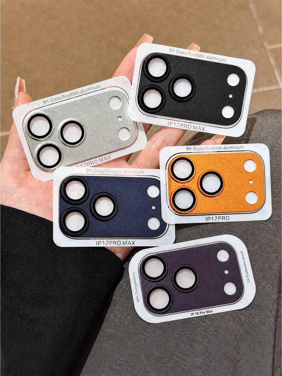 ZYONS Camera Lens Protector For IPhone 18 Pro Max/18 Pro/17 Pro Max/17 Pro - [Unbreakable] [Strong Adhesion] [Compatible With Phone Cases] Metal Rear Camera Screen Protector (Orange, Silver, Blue, Deep Cherry Red)