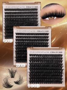 160/180/200pcs D-Curl Single Lash Extensions, Long-Lasting, Lightweight & Long, Suitable For Home DIY Beginners, Portable Travel Pack, Soft & Voluminous, Mixed Design, Enhances Eyes, Easy To Use, Perfect For Stage/Daily/Cosplay/Photography/DIY Eye Makeup - D - View 3