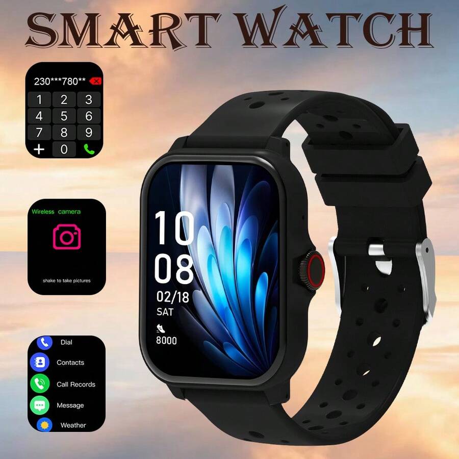 【Smart Watch】精選時尚男女運動智慧手錶，女款手錶，支援無線通話與訊息通知，計步器、卡路里、距離追蹤，運動模式，音樂控制，遠端拍照，鬧鐘提醒，多功能智慧手錶，男款手錶