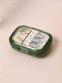 Canned Sardine Square Pill Box, Portable Pill Storage Box, Mini Transparent Storage Box, Portable Jewelry Pill Box, Travel Pill Box, Large Capacity Compartment, Weekly Pill Dispenser, Suitable For Daily Medication And Vitamins - Multicolor - View 15