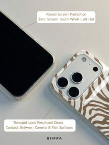 GIIPPA 1件棕色斑馬紋設計手機殼，適用於Phone 17 Pro Max，相容於Phone 16 Pro Max、15 Pro Max、14 Pro Max，韓式高端時尚趣味手機殼，適合11/12/13/14/15/16 Pro Max Plus，男女皆宜的優雅設計，送給女友的完美禮物，適用於聖誕節、情人節、復活節、婚禮季和生日 - 棕色 - 查看 6
