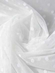 1pc Polka Dot Lace Sexy Mesh Fabric, Dress Shawl Scarf Clothing Handmade DIY Material - White - View 1