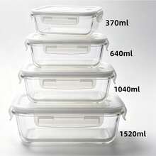 Heat‑Resistible Glass Lunch Box With Lid, Odor‑Resistant Leak‑Proof Quick‑Lock Lid Meal Container, Multi‑Capacity Clear Glass Food Keeper, Oven & Freezer Kitchen Food Storage Organizer - Transparent - View 22