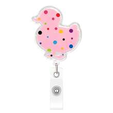1pc Animal Silhouette Acrylic Retractable Badge Reel With Glitter Colorful Spotted Design Office Badge Holder - Multicolor - View 15