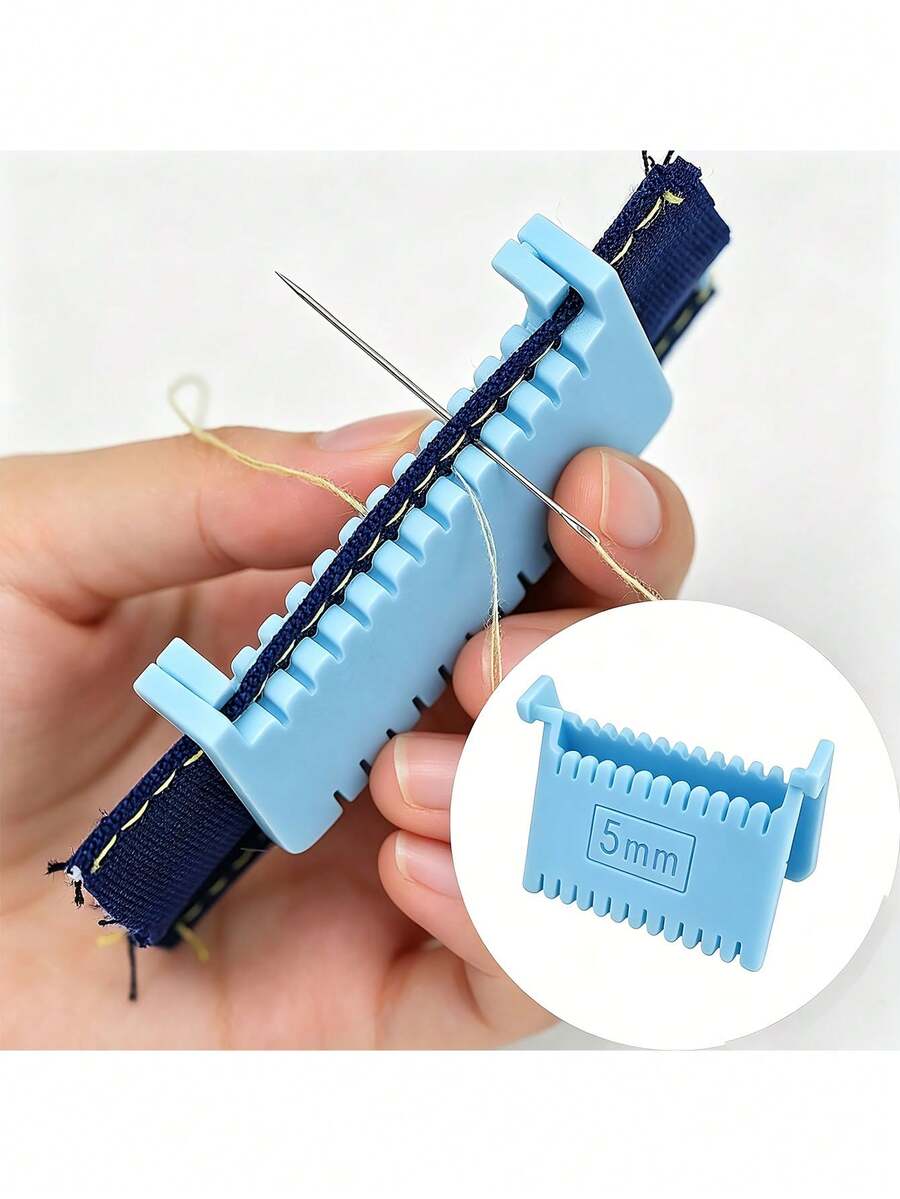 3pcs Heavy Duty Hinged Handheld Hemming Tool Set, 3 Sizes/3mm/4mm/5mm, Anti-Puncture Design, Double-Sided Guide Needle, Side Positioning Scale, Ergonomic Fabric Sewing Assistant, Heavy Duty Hinge, Perfect Gift For Mother - Multicolor - View 1