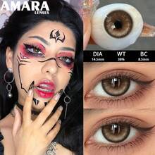 AMARA 1 Pair Of Pink Colored Contact Lenses-Soft, Annual Disposable, For Makeup And Cosplay - Yearly Disposable - View 7