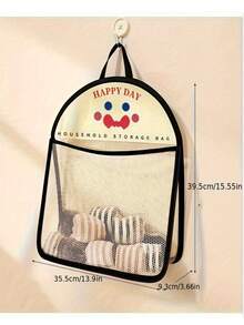 1/2pcs Brown Polyester Fiber Underwear Storage Box, Wall-Mounted Hanging Storage Net Bag With Hooks, For Socks And Miscellaneous Items, Multi-Functional Closet Space-Saving Bag, Clothing Storage Box - Multicolor - View 3