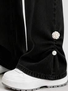 2/4/6pcs Flower Pearl Pants Leg Shortening Buttons, Prevent Pants Leg Dragging. Hidden Button Pants Leg Closure Design, Seamless Fit, Effectively Prevent Pants Leg Dragging. Suitable For Jeans And Casual Pants, Waterproof, Portable, Durable - A - View 6