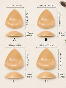 1 Pair Waterproof Double-Sided Self-Adhesive Breast Pads, Reusable Double-Sided Self-Adhesive Breast Pads, Breast Enhancement And Shaping, Self-Adhesive, Suitable For Strapless Bras, Bikini Tops, Swimwear Bras And Sports Bras - Apricot - View 12