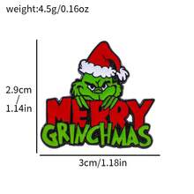 The Grinch 1pc Christmas Brooch, Cartoon Monster Badge, Holiday Lapel Pin, Suitable For Bags And Clothing, Gift, Halloween Costume - Multicolor - View 6