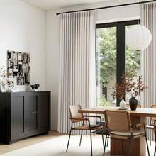 Beige Pinch Pleated Linen Curtains 96 Inch Long 2 Panels - Natural Linen - View 3