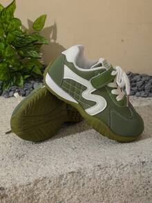 1 Pair Kids Fresh Green Lightweight Soft Sole Casual Sneakers, Suitable For School Running And Shopping - Green - View 6