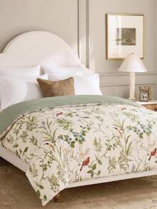 1pc Fresh Floral, Bird And Foliage Print Bedding – 1 Duvet Cover (No Insert), Soft Polyester, Breathable & Machine Washable, Modern American Farmhouse Style - Multicolor - View 8