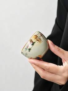 1/2/4/6pcs New Chinese Style Ceramic Tea Cups, Elegant Floral & Bird Painted Host Cup, Tea Room Cup, Home Cup, Afternoon Tea Single Cup, Tea Tasting Cup, Drinking Cup, Tea Set, Gift - Multicolor - View 8