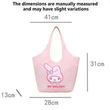 1Pc Sanrio Official Large Capacity Tote Bag, Soft Casual Shoulder Bag With Cute Print, Lightweight Travel Storage Organizer For Daily Use, Portable Handbag For Women Girls - View 8