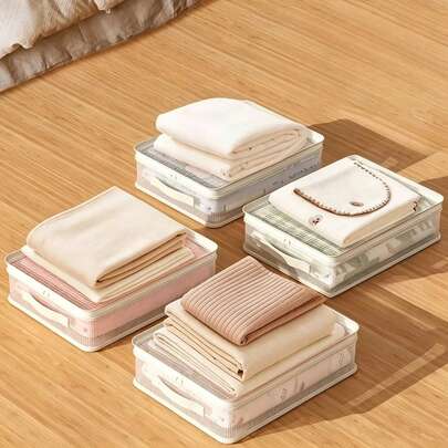 1/3/4 piezas Bolsas de almacenamiento de malla de gran capacidad, convenientes para organizar y almacenar ropa, ropa de cama, artículos para bebés, organización del armario