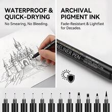 Fine Liner Pens - 4/6/12/18/21 Pack Multi-Function Black Fine Tip Pens With 21 Tip Sizes To Choose From, Ultra-Fine Needle Tip Pen Set, Suitable For Detailed Drawing, Sketching And Writing - Perfect Choice For Artists And Hobbyists, Architectural Drafting And Woodworking Marking Pens - Multi-purpose Marker - View 9