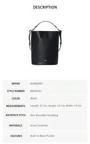 Burberry Solid Color Women's Shoulder Handbag 80840361 - Black 80840361 - View 8