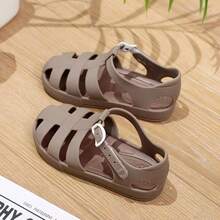Kids Closed-Toe Sandals Hollow Soft Sole Boys Girls Non-Slip Beach Shoes Sports Sandals - Khaki - View 2