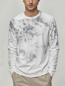 Spring And Autumn Men's Crew Neck Long Sleeve T-Shirt, 3D Digital Print, Fashionable And Versatile, Perfect For Casual Daily Wear And Comfortable Outings, Home And Commute - Multicolor - View 1