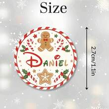 Customized Christmas Stickers, Holiday Gift Packaging Name Label Stickers, Personalized Holiday Labels, Customized Name Gift Seal Stickers, Customizable Christmas Package Decorations, Christmas Gift Labels, Party Favor Stickers, Customized Stickers, Round Stickers, Home - Style C - View 2