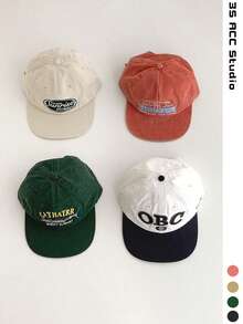大頭圍美式字母棒球帽 PreppyRebel 圖案英文刺繡 平帽簷寬帽簷鴨嘴帽 春夏旅行顯臉小 嘻哈男士遮陽帽 滑板嬉皮女孩風 學生百搭 - 彩色 - 查看 2