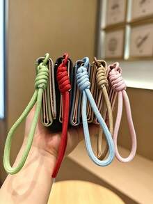 韓式臘腸狗刺繡錢包，多功能防丟掛繩錢包零錢袋與卡夾，可愛臘腸狗極簡卡夾，適合存放現金、信用卡，超薄輕巧臘腸狗造型收納包，便攜設計適合旅行與日常使用，聖誕禮物 - 彩色 - 查看 9