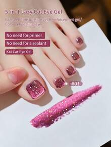 SHANGFEIYA 10ml Ebony Red Magnetic Cat Eye Gel Polish 5‑In‑1 Multi‑Function Gel Tanpa Primer Tanpa Top Coat Cat Eye Nail Gel Gift Set Dengan Magnet Untuk DIY 1pc/4PCS - MultiWarna - View 12