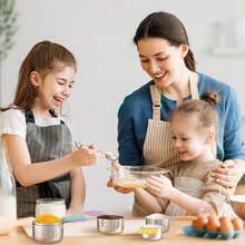 Cốc đong bằng thép không gỉ màu đen có nam châm/Thìa đong nam châm hai đầu, có vạch chia rõ ràng, dễ vệ sinh, - Cốc đong bằng thép không gỉ có thể xếp chồng, dùng để đong hằng ngày/nấu ăn nướng đo lường chất khô và chất lỏng - Nhiều màu - Xem 8